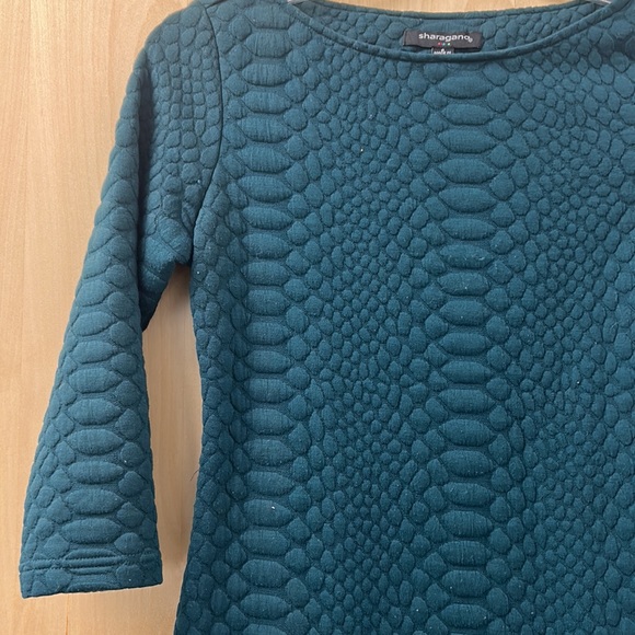 🌼3:$15🌼 Sharagano forest green textured dress size 6 - Picture 3 of 5